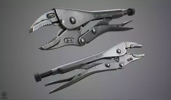 Locking Pliers Low-poly 3D model