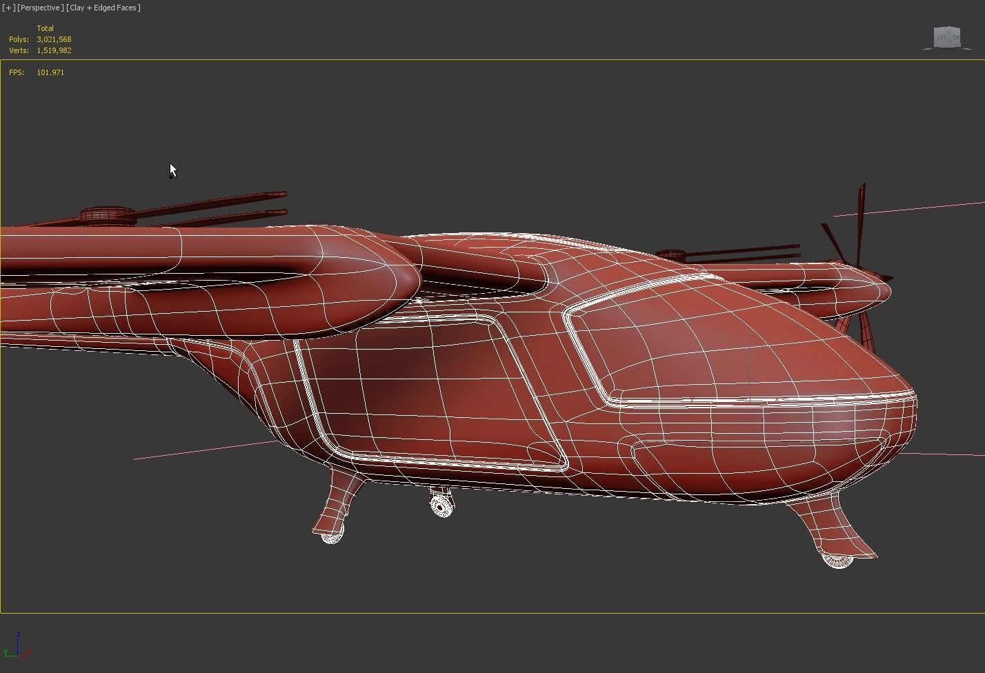 Uber Fly Taxi Drone Vray 3d model 3D model_5