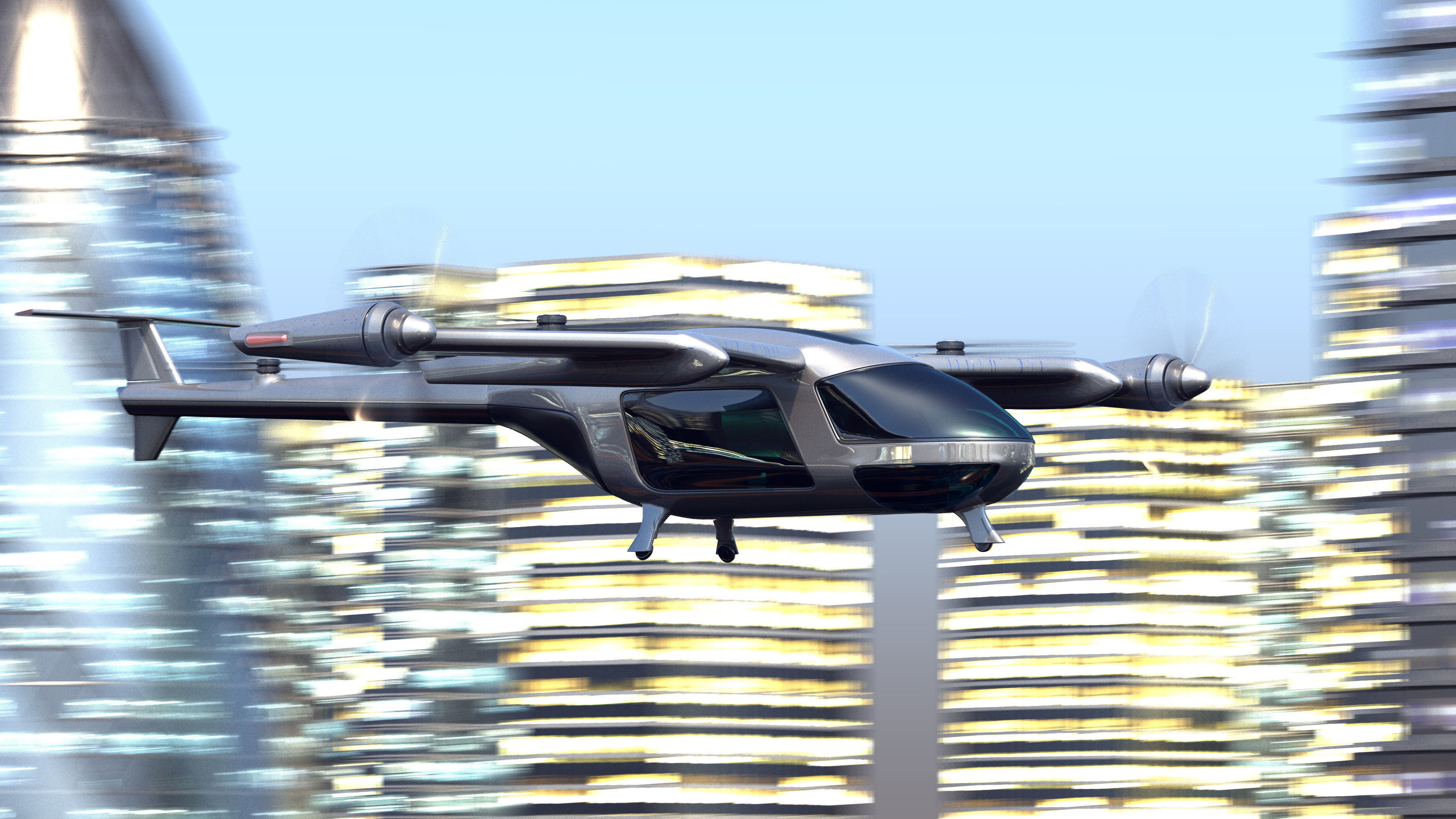 Uber Fly Taxi Drone Vray 3d model 3D model_1