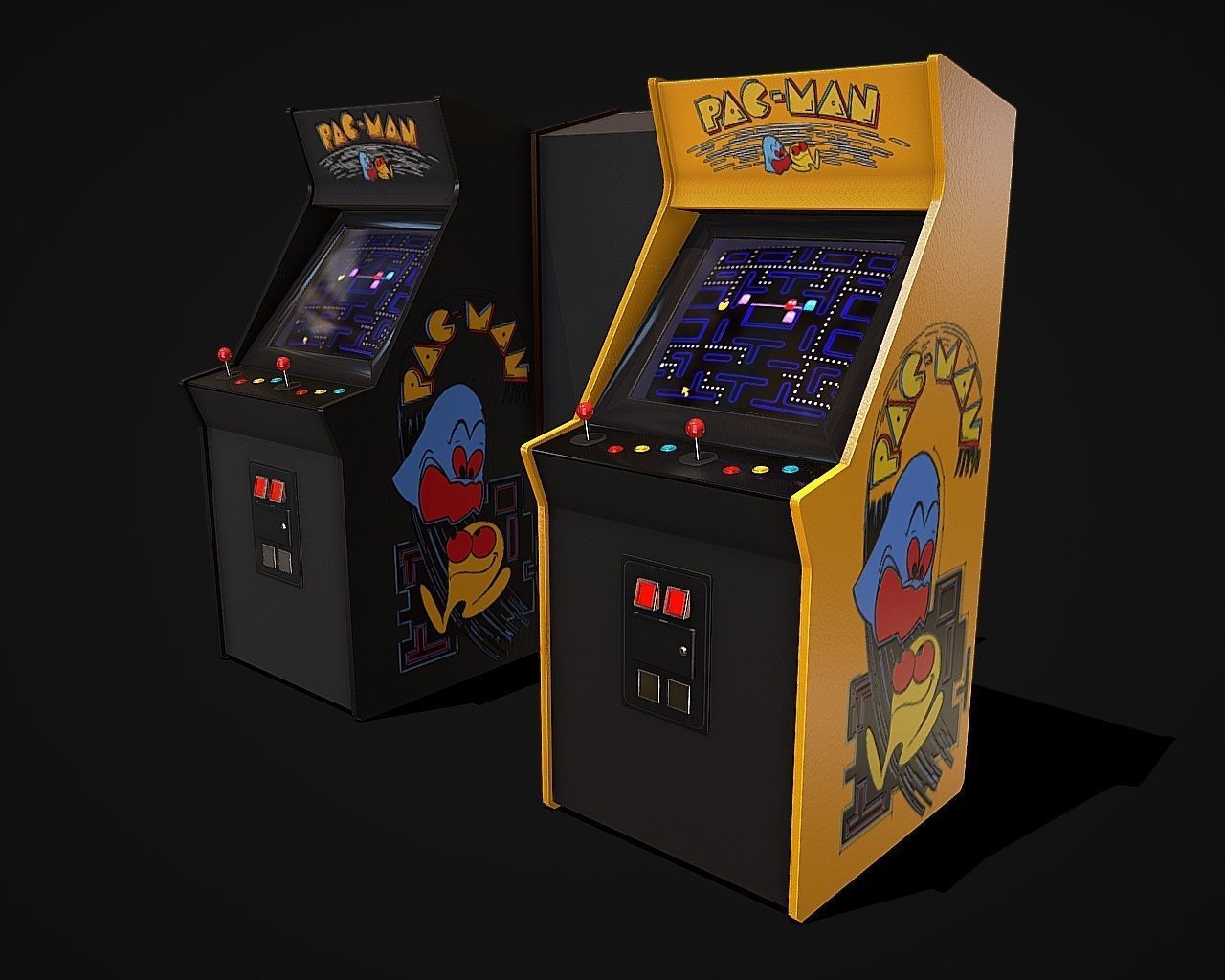 Classic Arcade Game Machines 3D model_2