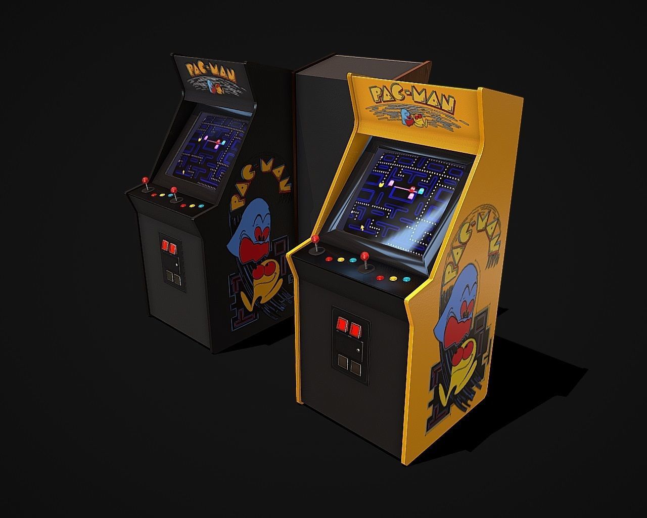 Classic Arcade Game Machines 3D model_3