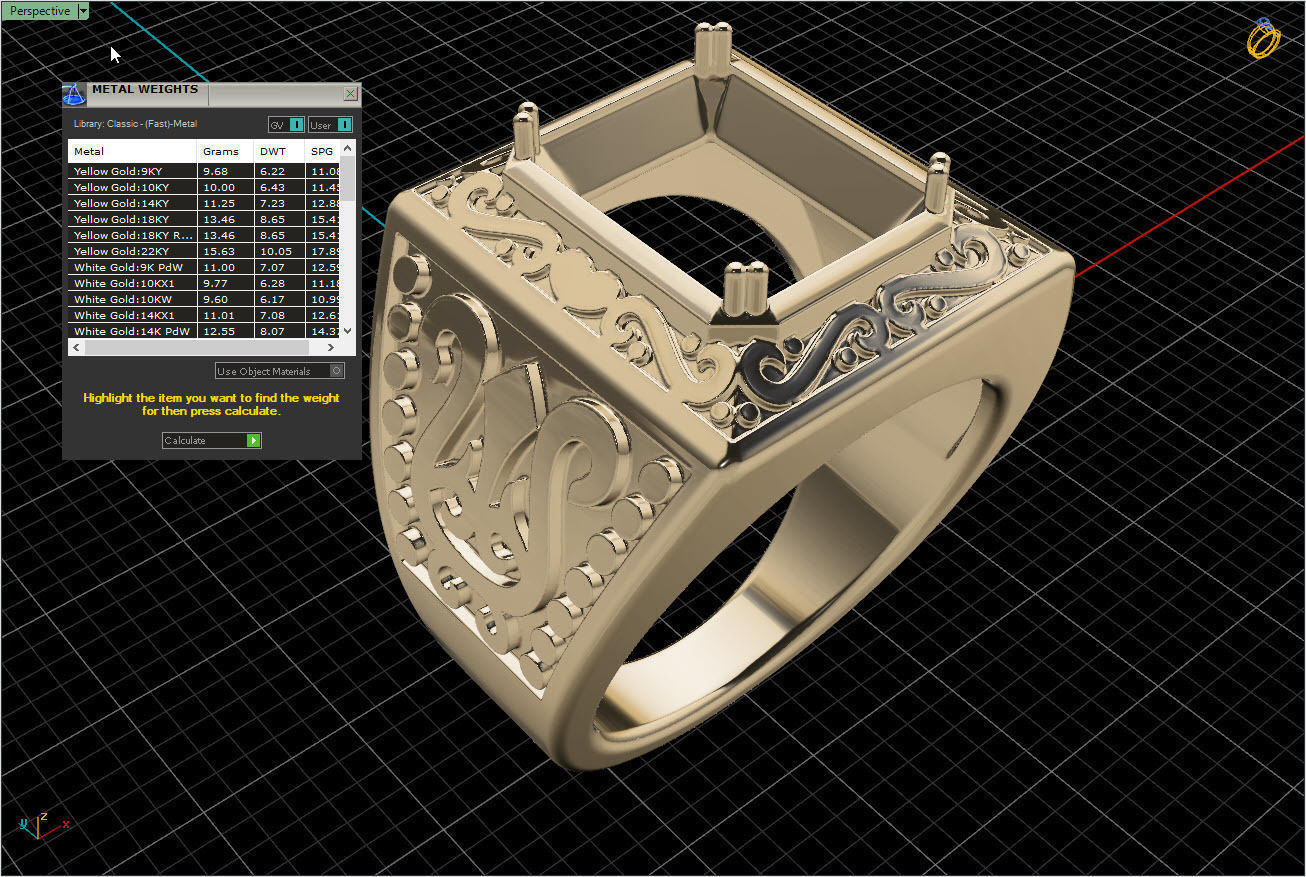 kengkod62 gold ring with princess cut diamond 3D print model_9