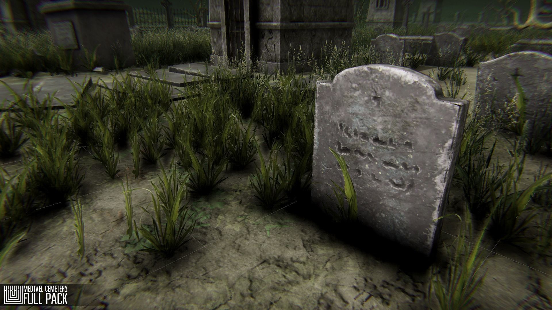 Medivel Cemetery - Full Pack Low-poly 3D model_11
