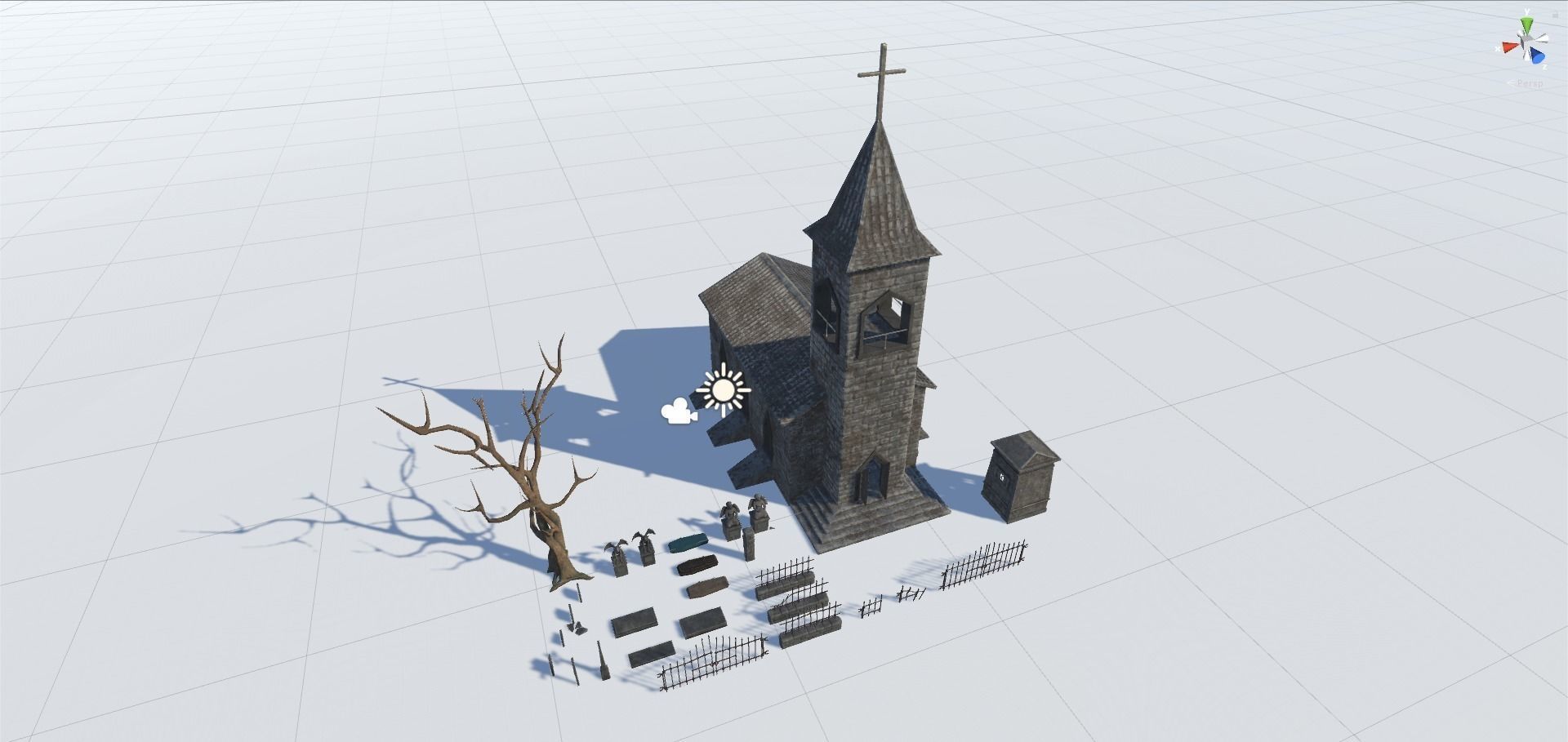 Medivel Cemetery - Full Pack Low-poly 3D model_19