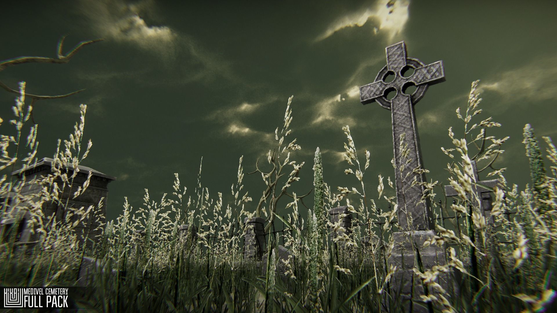 Medivel Cemetery - Full Pack Low-poly 3D model_3