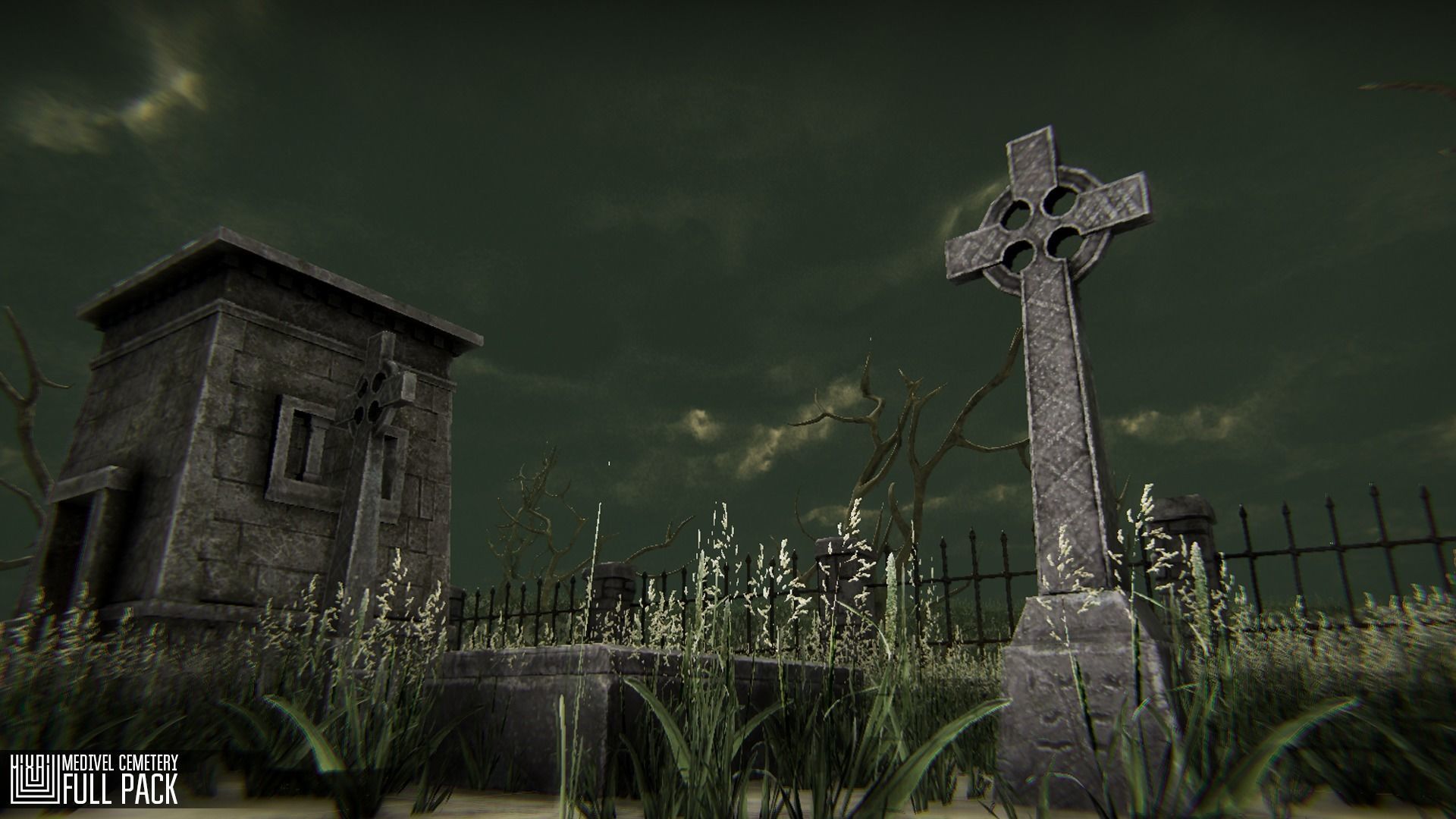 Medivel Cemetery - Full Pack Low-poly 3D model_9