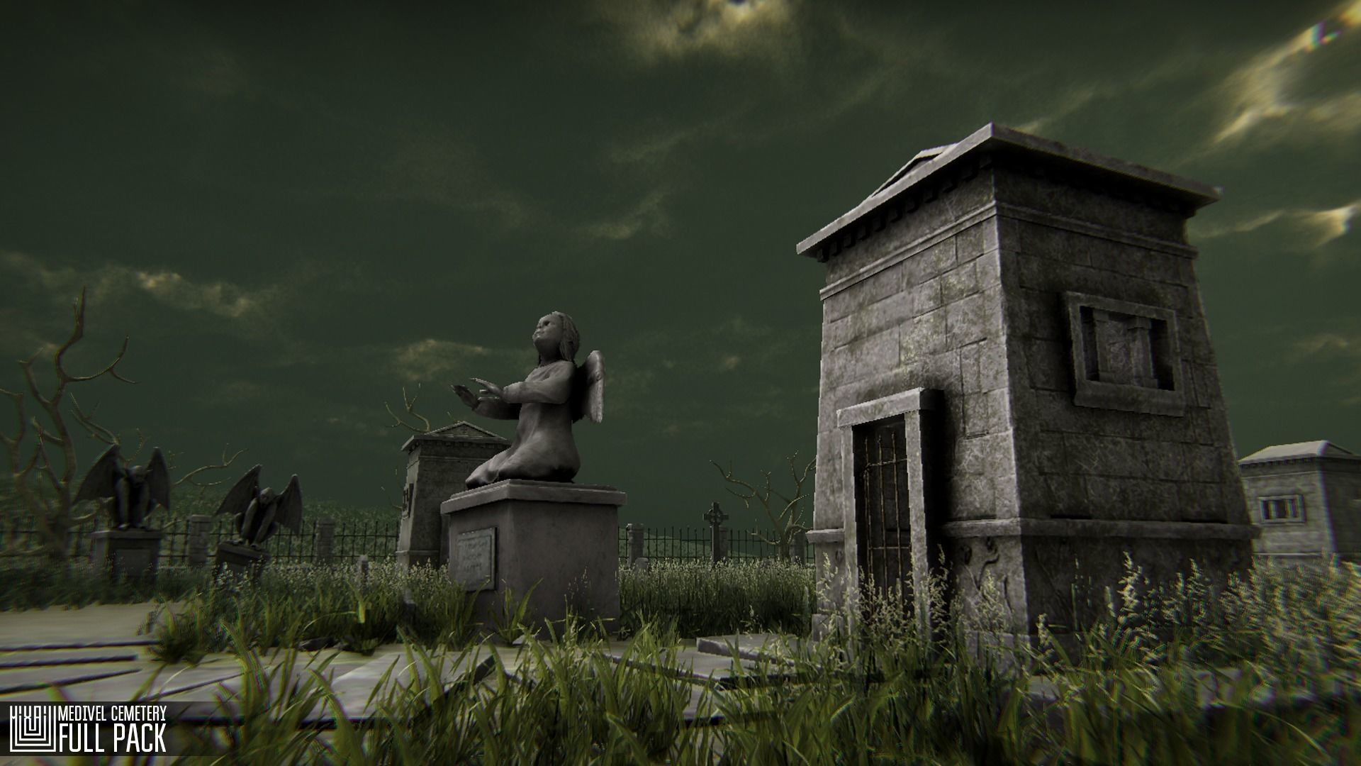 Medivel Cemetery - Full Pack Low-poly 3D model_6