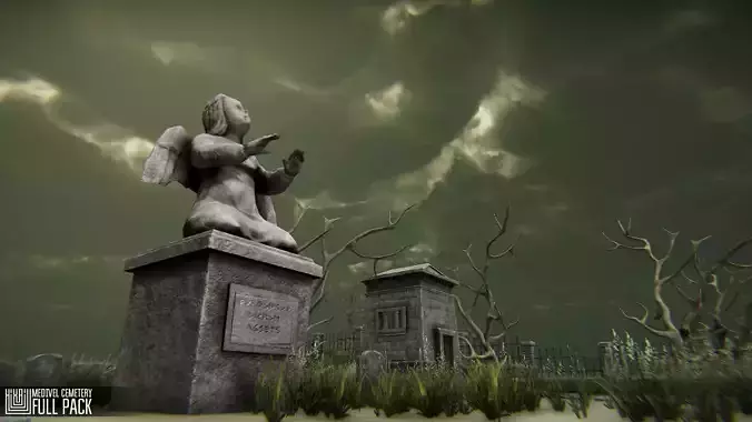 Medivel Cemetery - Full Pack Low-poly 3D model