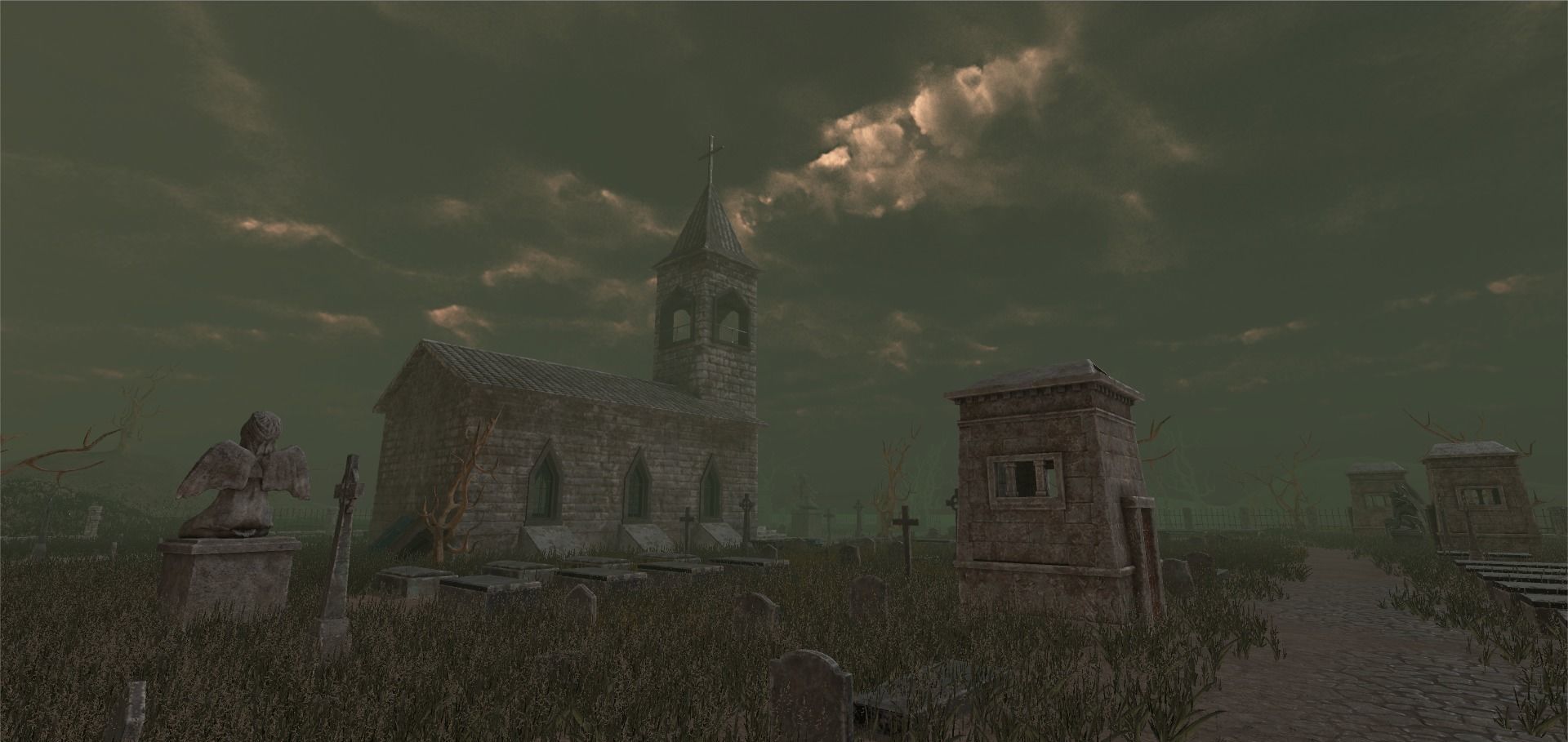 Medivel Cemetery - Full Pack Low-poly 3D model_15