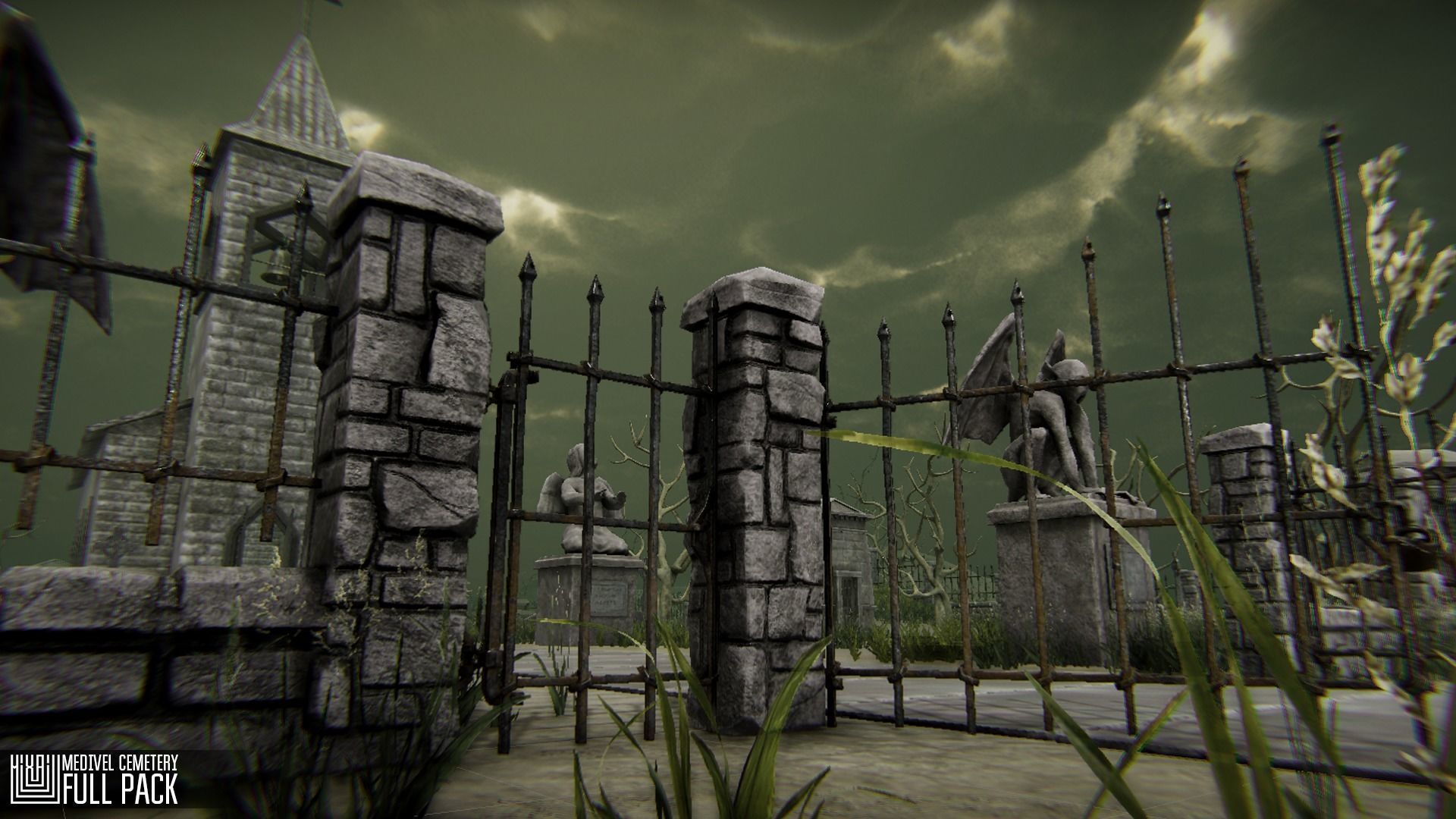 Medivel Cemetery - Full Pack Low-poly 3D model_22