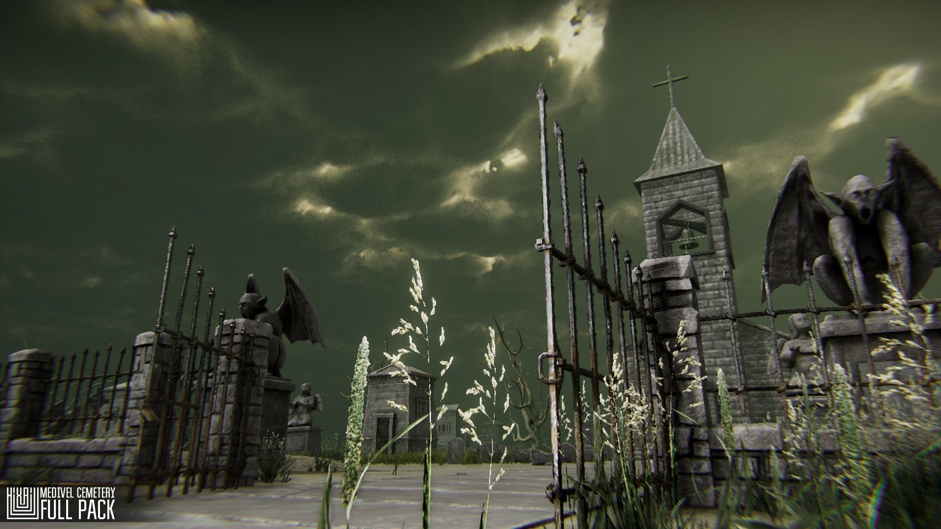 Medivel Cemetery - Full Pack Low-poly 3D model_1