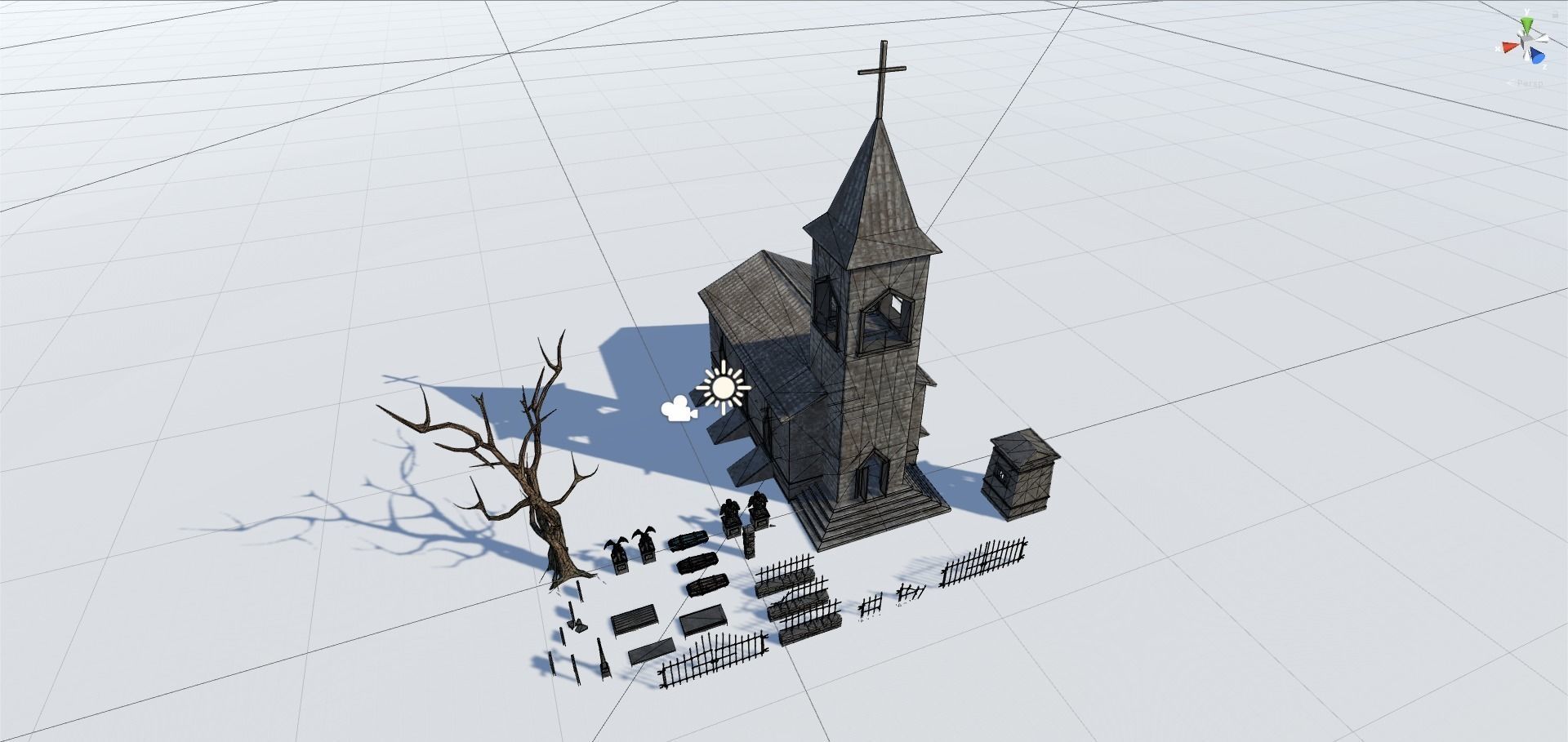 Medivel Cemetery - Full Pack Low-poly 3D model_16