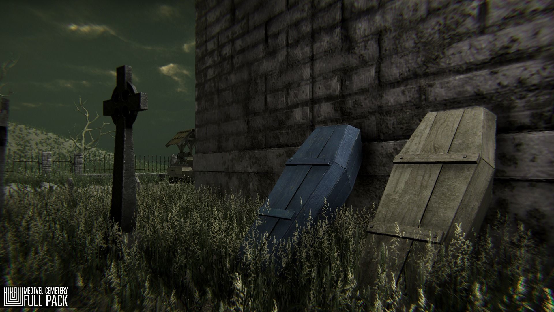 Medivel Cemetery - Full Pack Low-poly 3D model_4