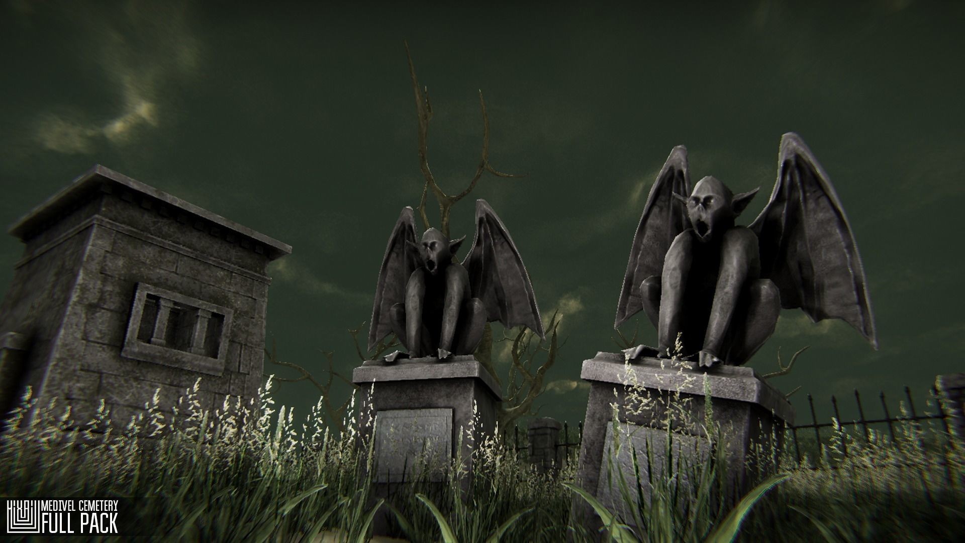 Medivel Cemetery - Full Pack Low-poly 3D model_10