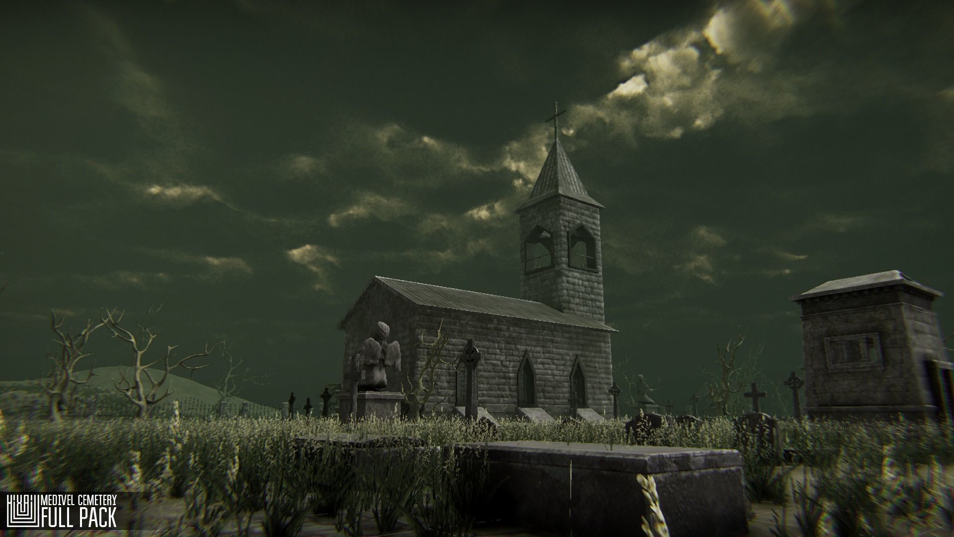 Medivel Cemetery - Full Pack Low-poly 3D model_8