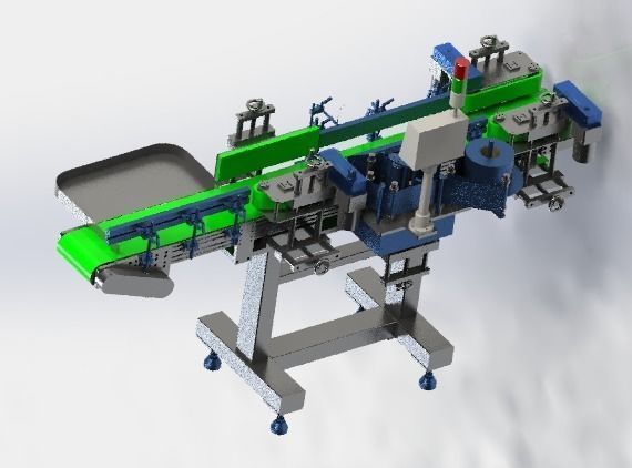 Assembly line of labeling machine 3D model_1