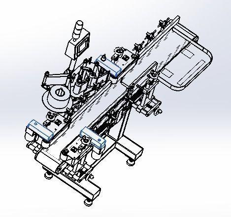Assembly line of labeling machine 3D model_12