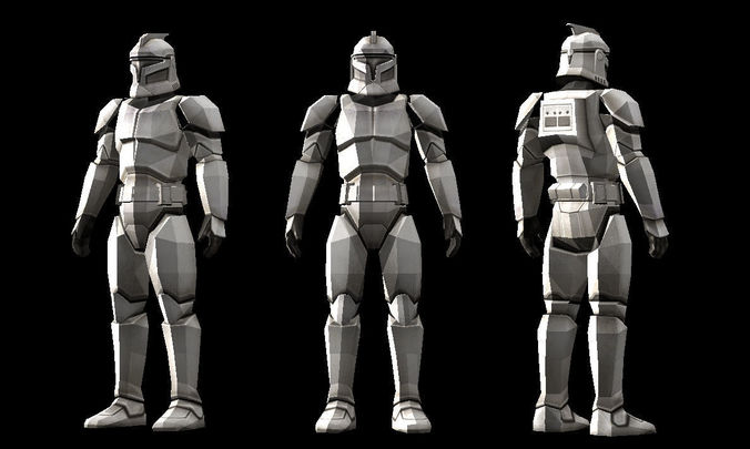 Low polygon Star wars Clonetrooper 3D print model