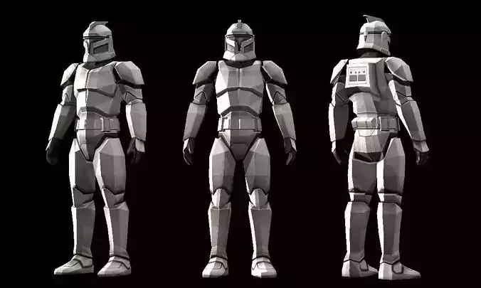 Low polygon Star wars Clonetrooper 3D print model