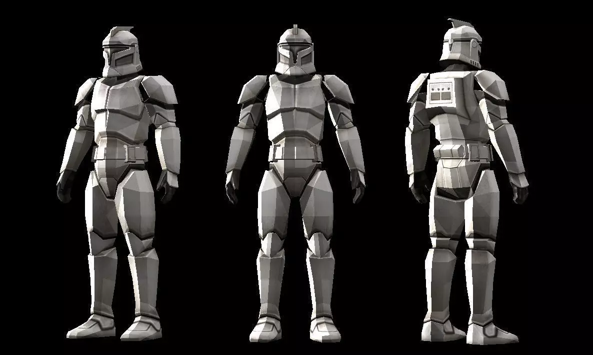 Low polygon Star wars Clonetrooper 3D print model