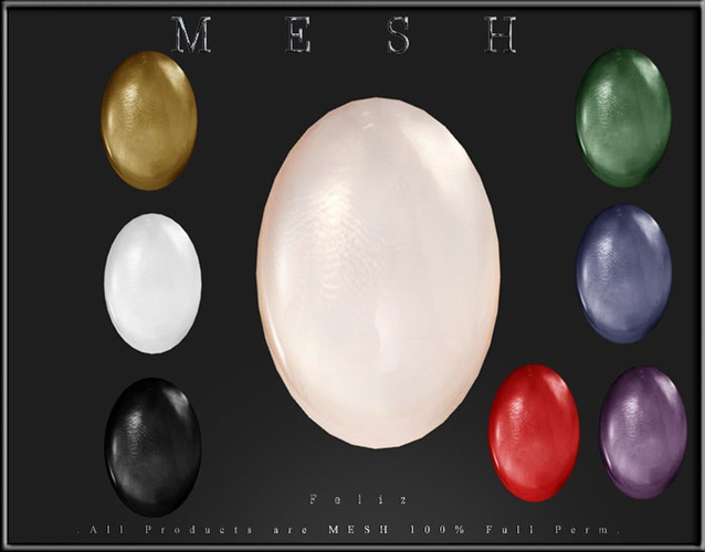 8 Pearls mesh - Low-poly 3D model