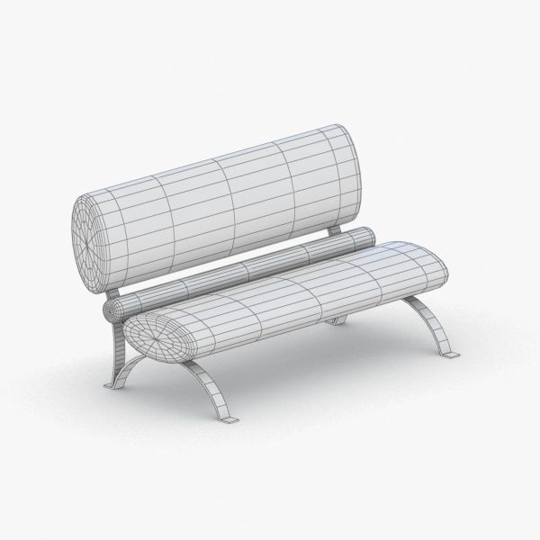 0572 - Bench Sofa Low-poly 3D model_2