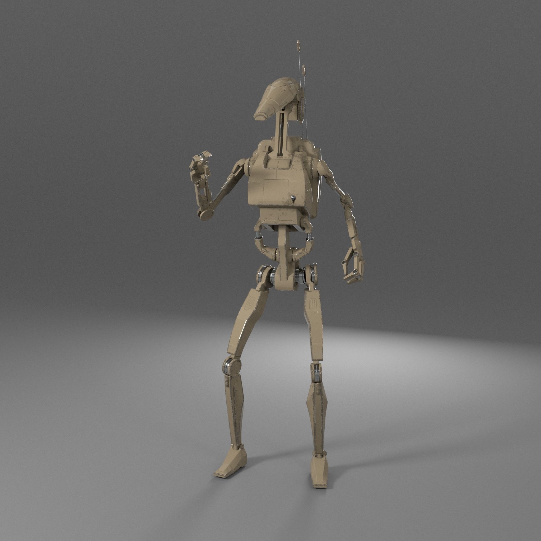 Star Wars Battle Droid Rigged 3D model_11