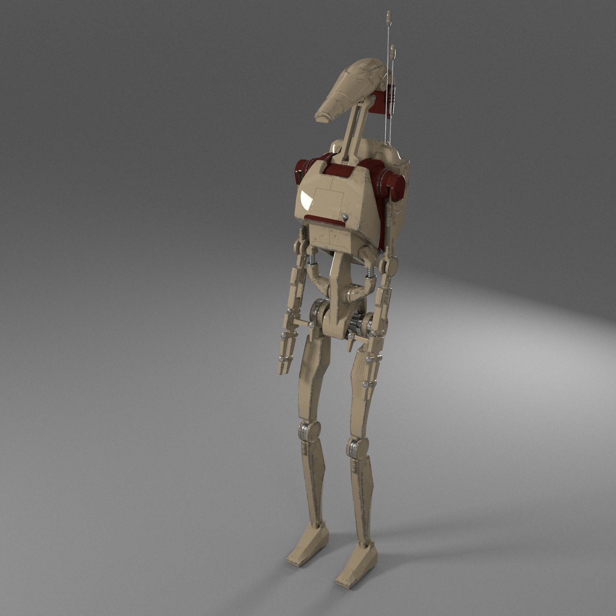 Star Wars Battle Droid Rigged 3D model_3