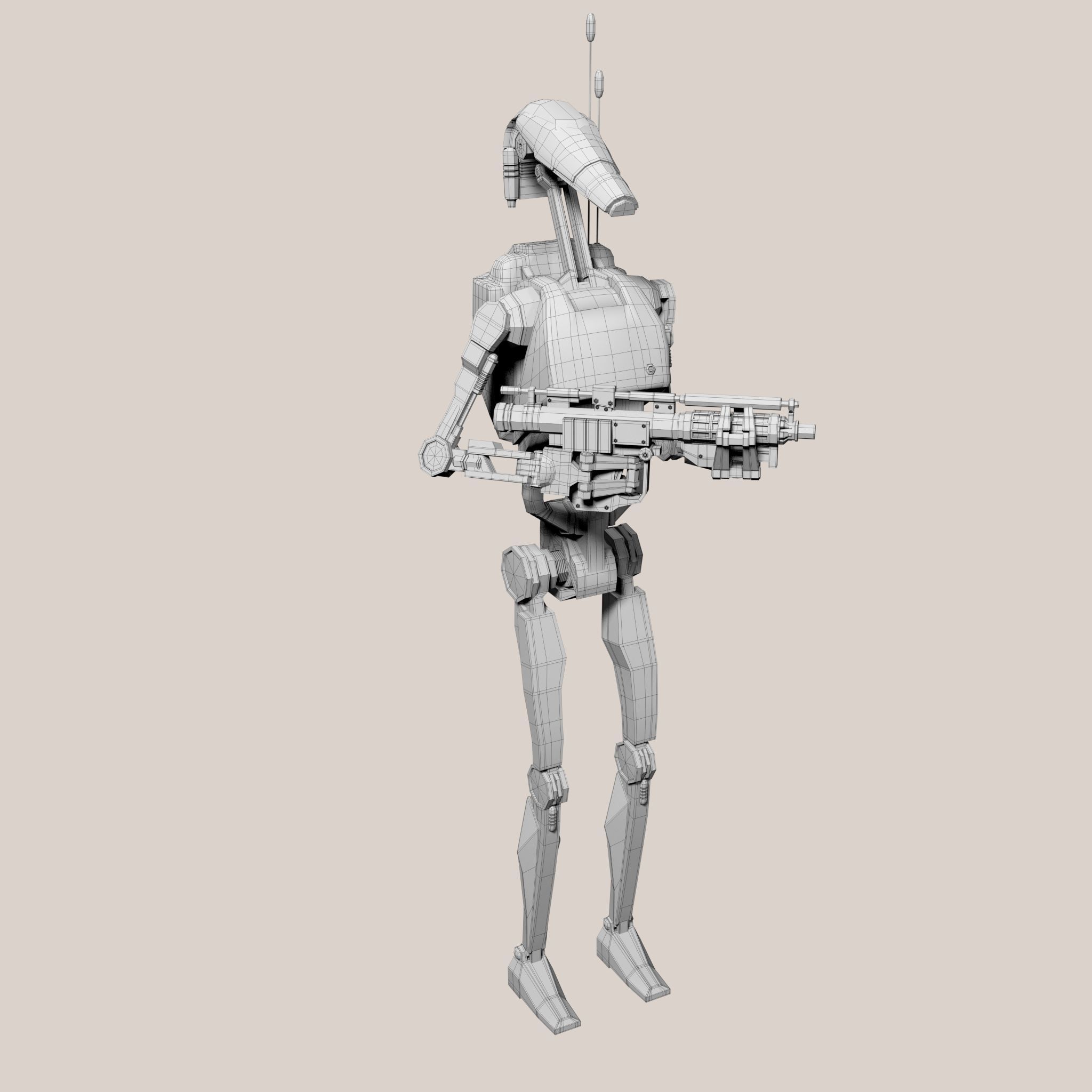 Star Wars Battle Droid Rigged 3D model_22
