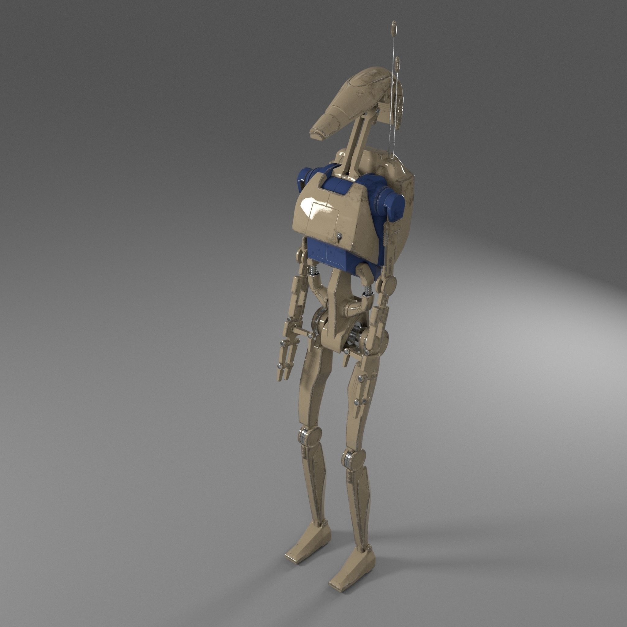 Star Wars Battle Droid Rigged 3D model_6