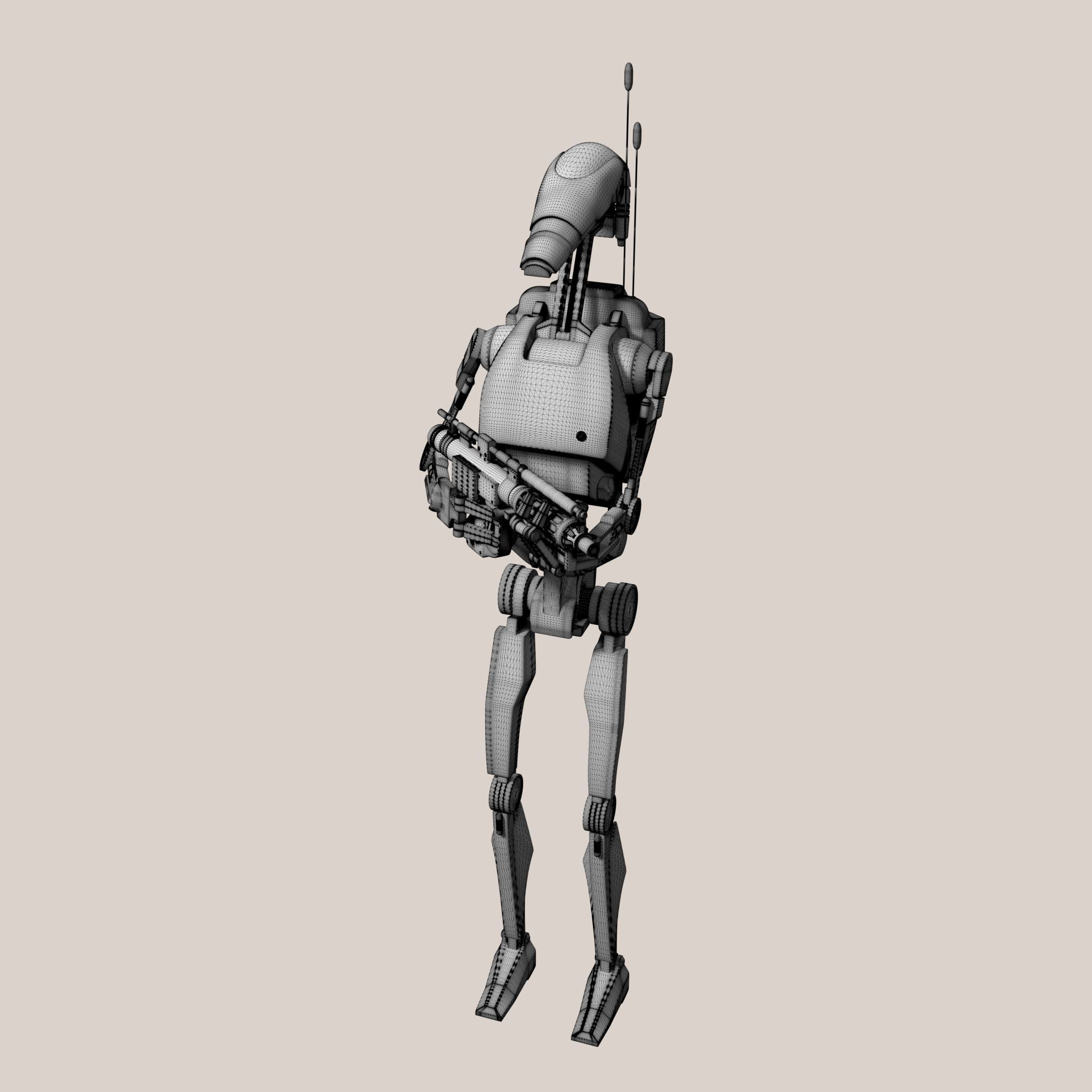 Star Wars Battle Droid Rigged 3D model_19