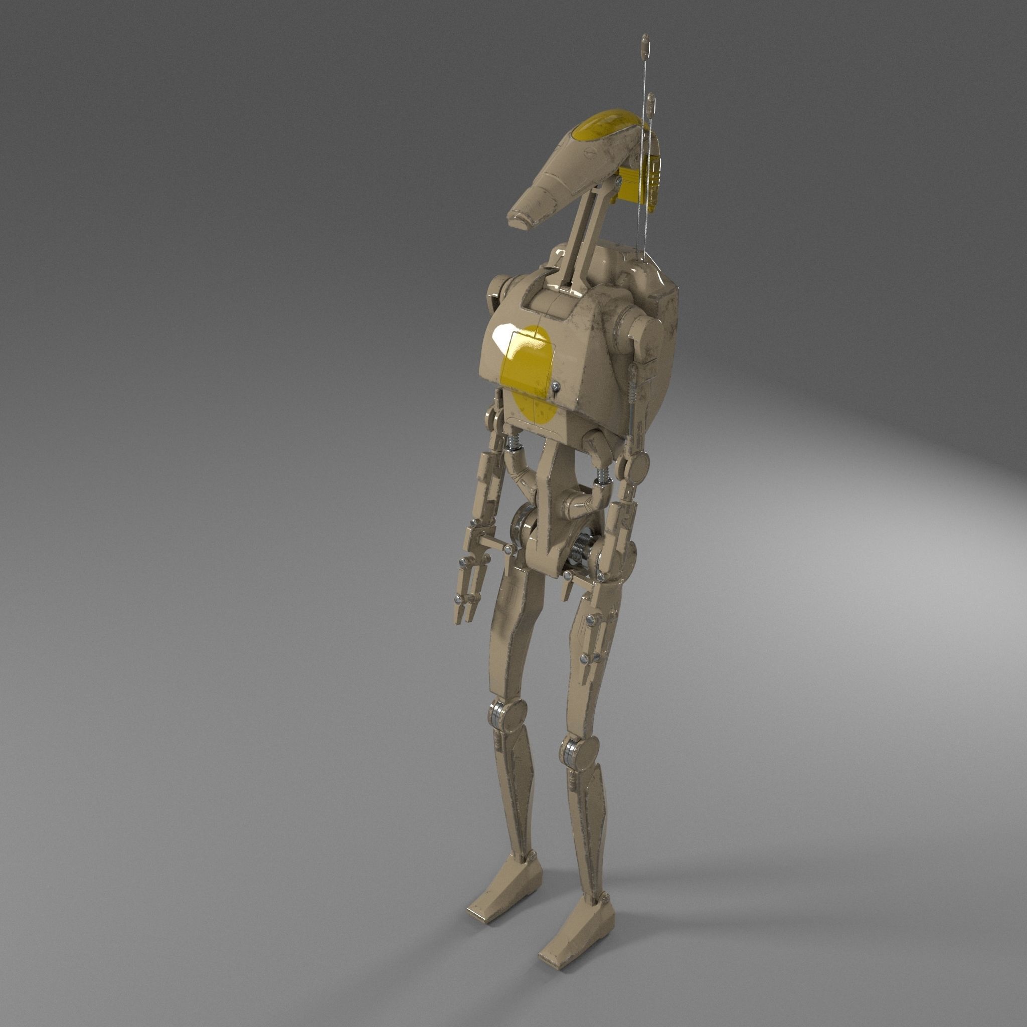 Star Wars Battle Droid Rigged 3D model_5