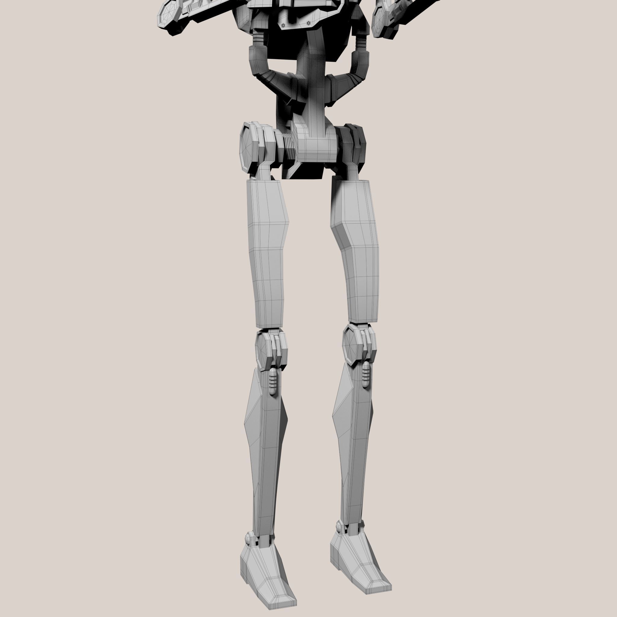 Star Wars Battle Droid Rigged 3D model_24