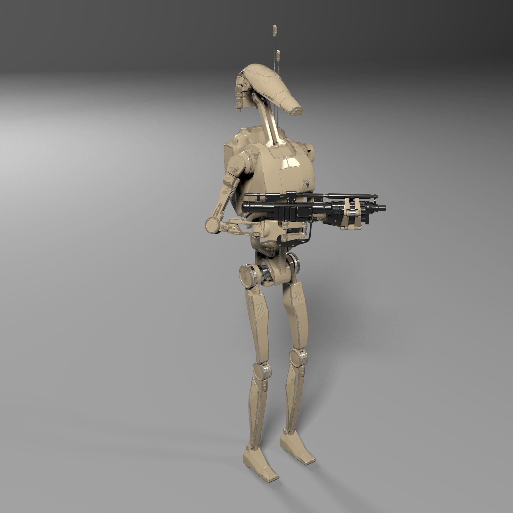 Star Wars Battle Droid Rigged 3D model_12