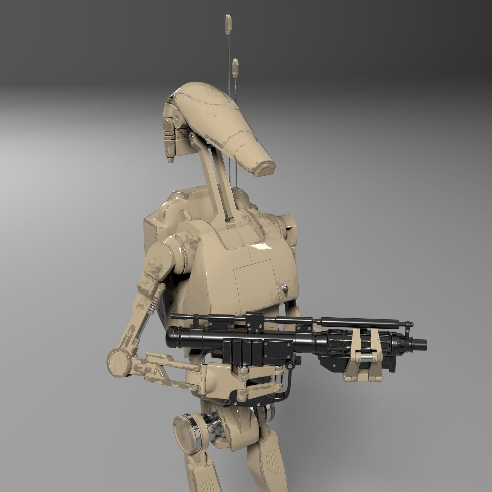Star Wars Battle Droid Rigged 3D model_0