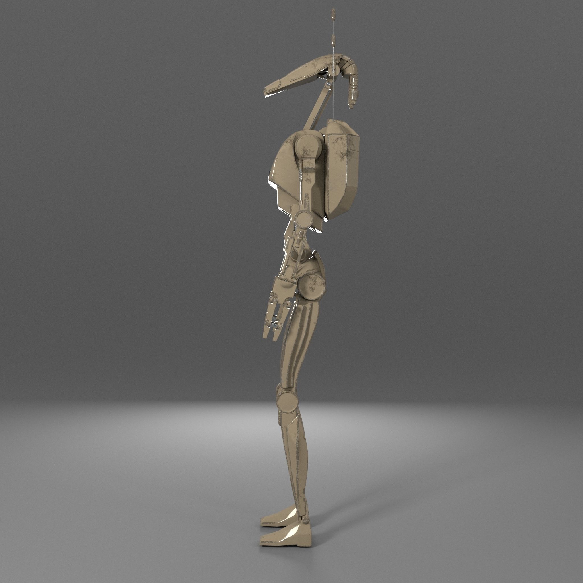 Star Wars Battle Droid Rigged 3D model_9