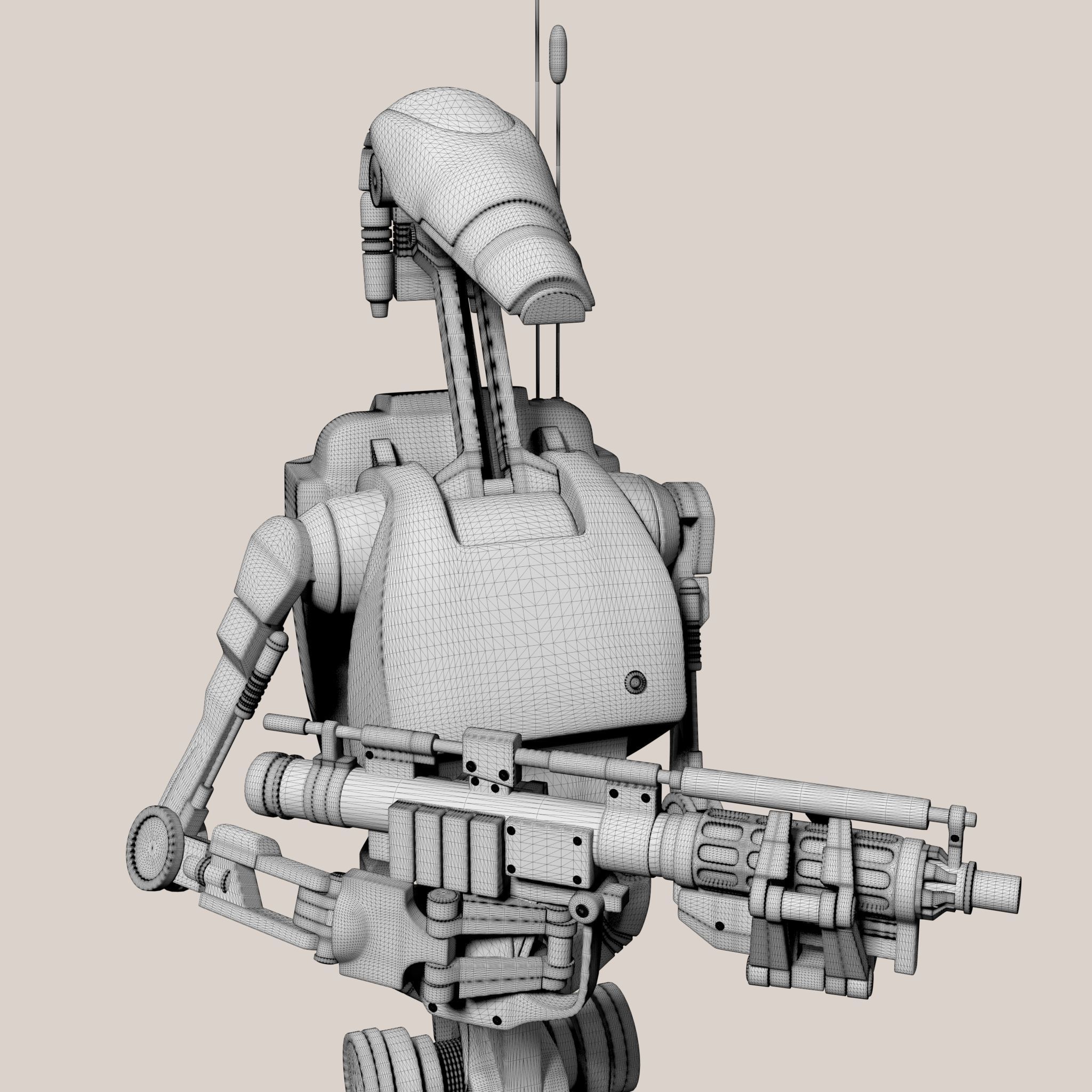 Star Wars Battle Droid Rigged 3D model_20