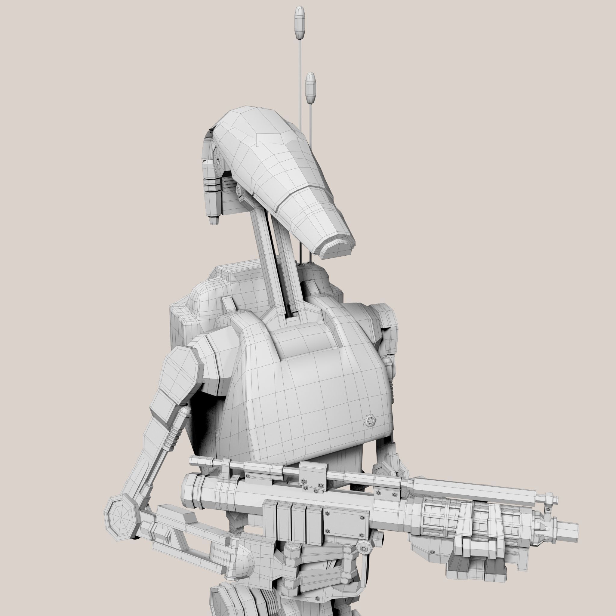 Star Wars Battle Droid Rigged 3D model_23