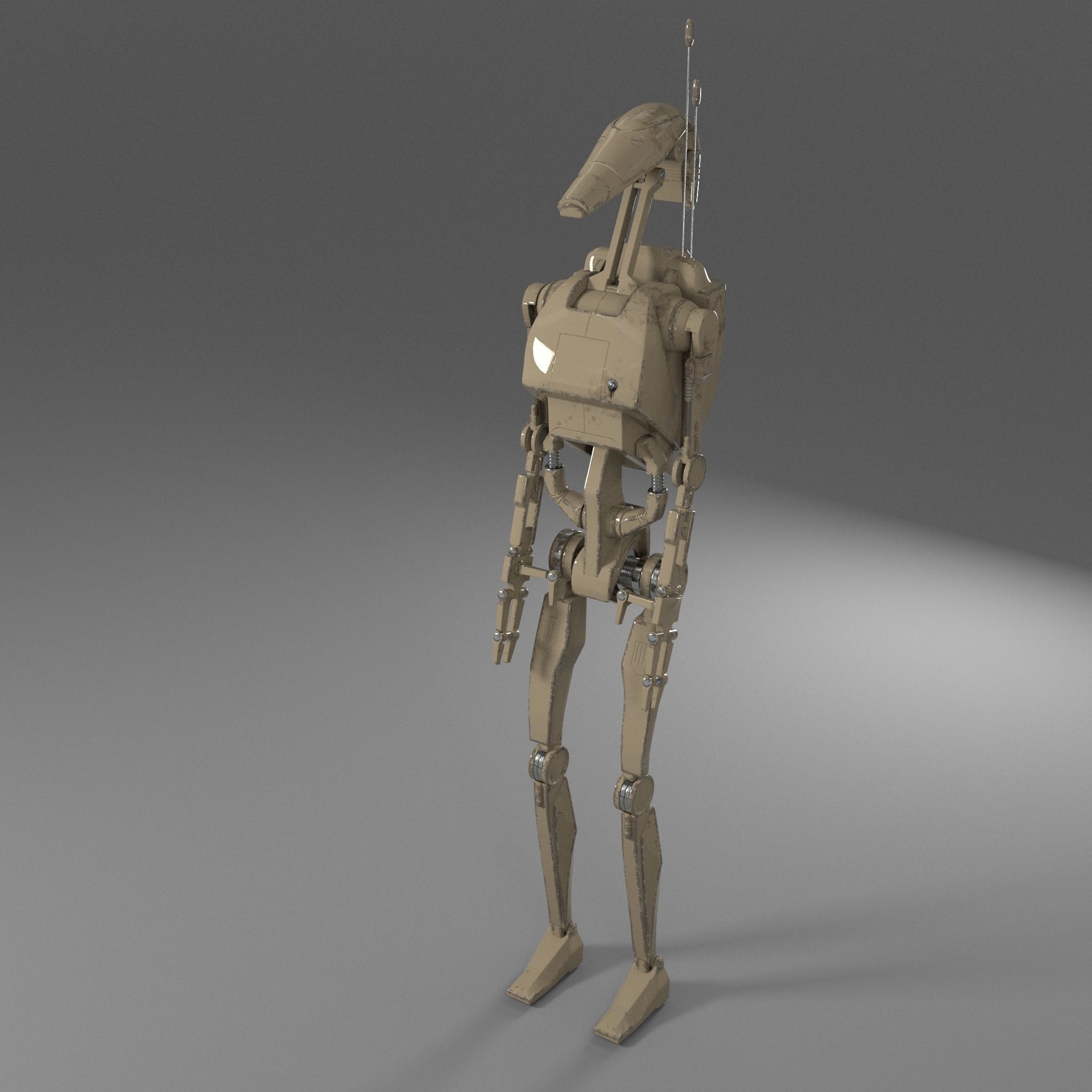 Star Wars Battle Droid Rigged 3D model_4