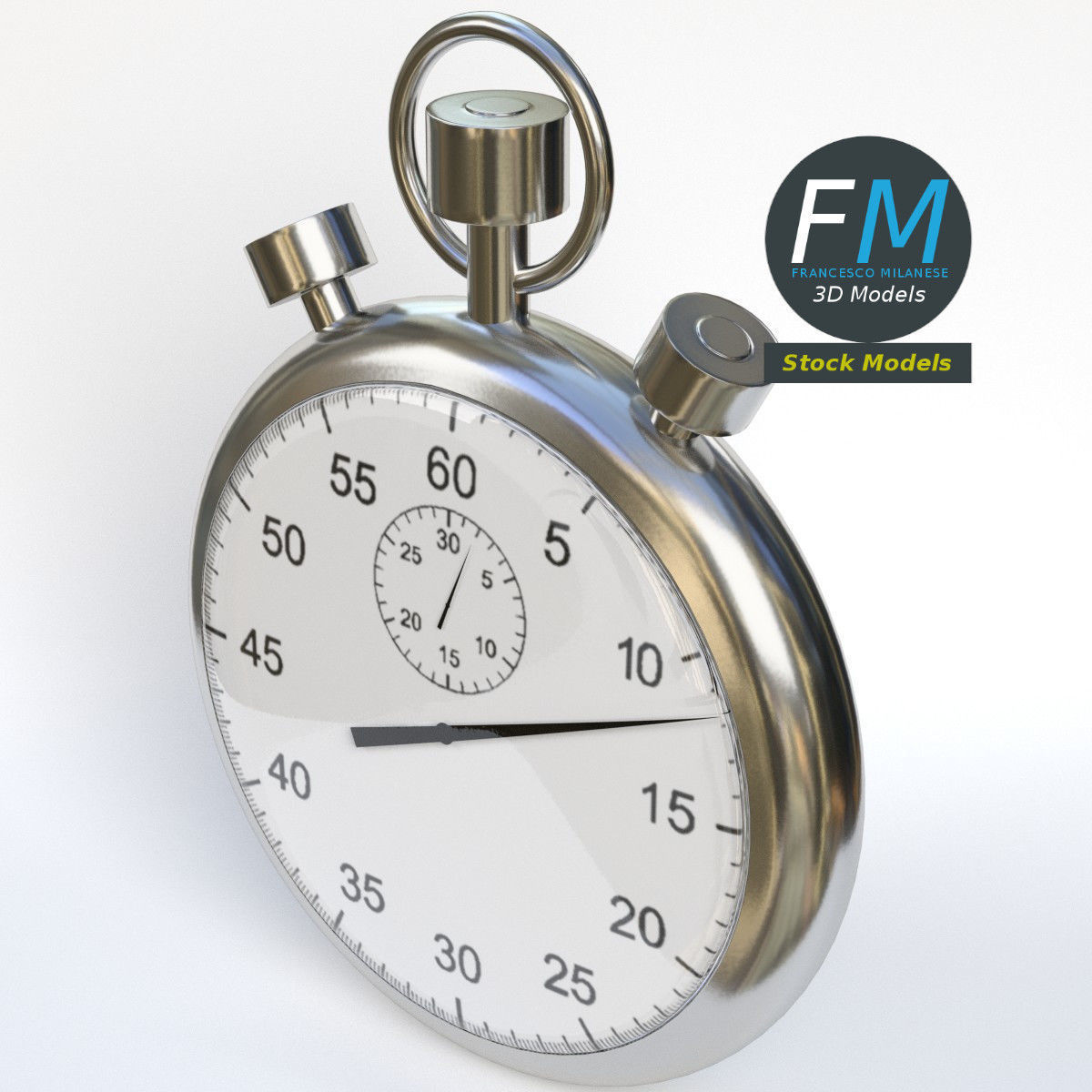 Stopwatch 3D model_2