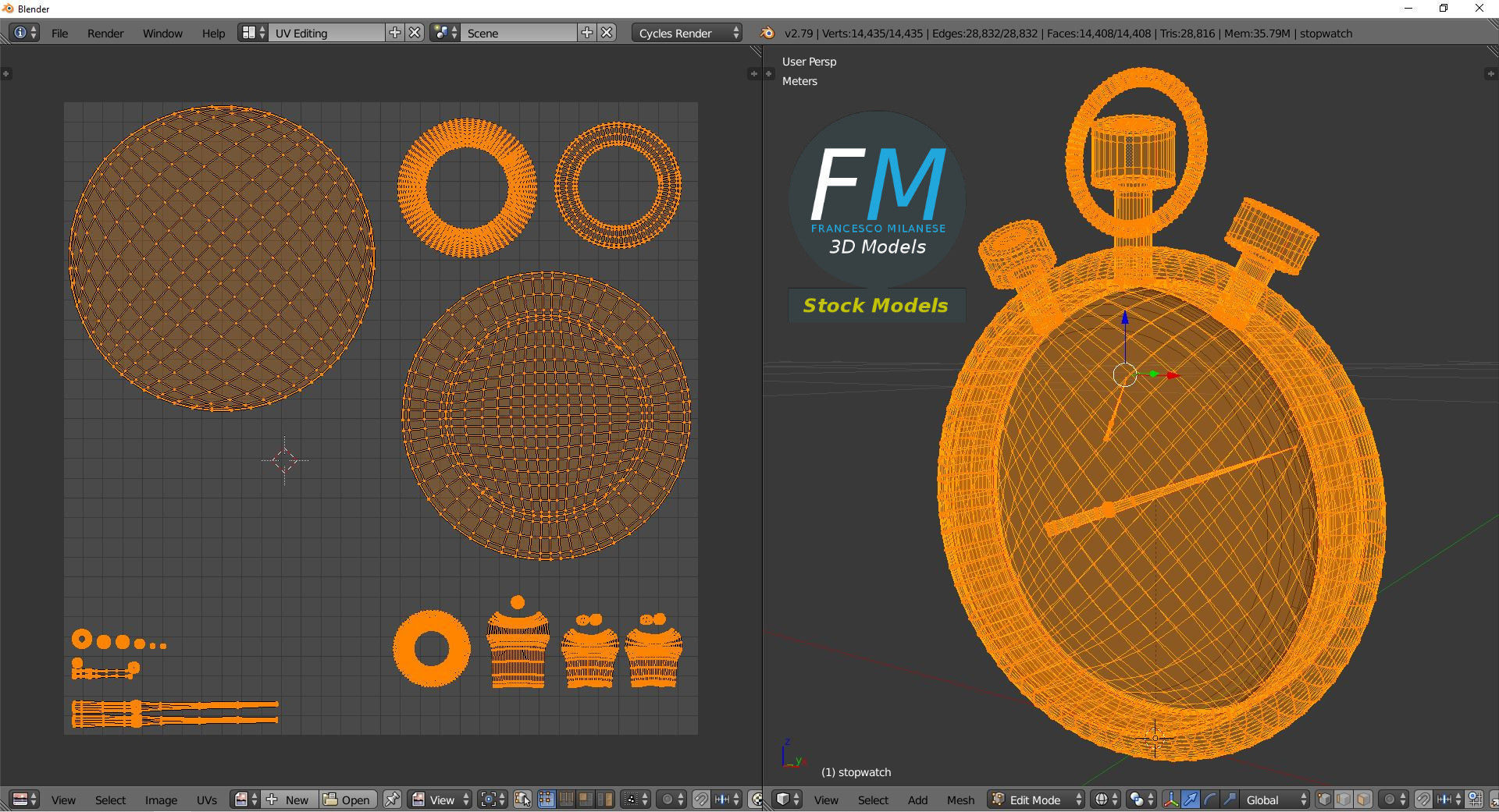 Stopwatch 3D model_10