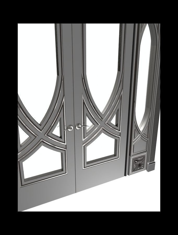Door model ornate frame 3D model_1