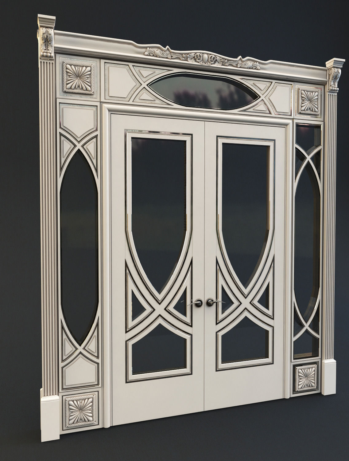 Door model ornate frame 3D model_4