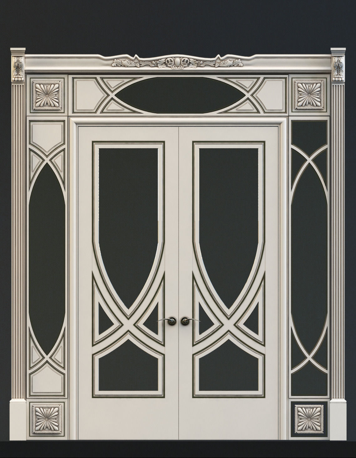 Door model ornate frame 3D model_3