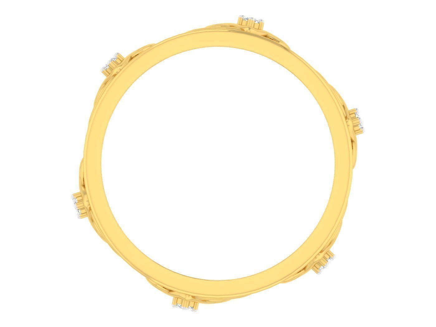 Golden ring with diamonds 3D print model 44 3D print model_3