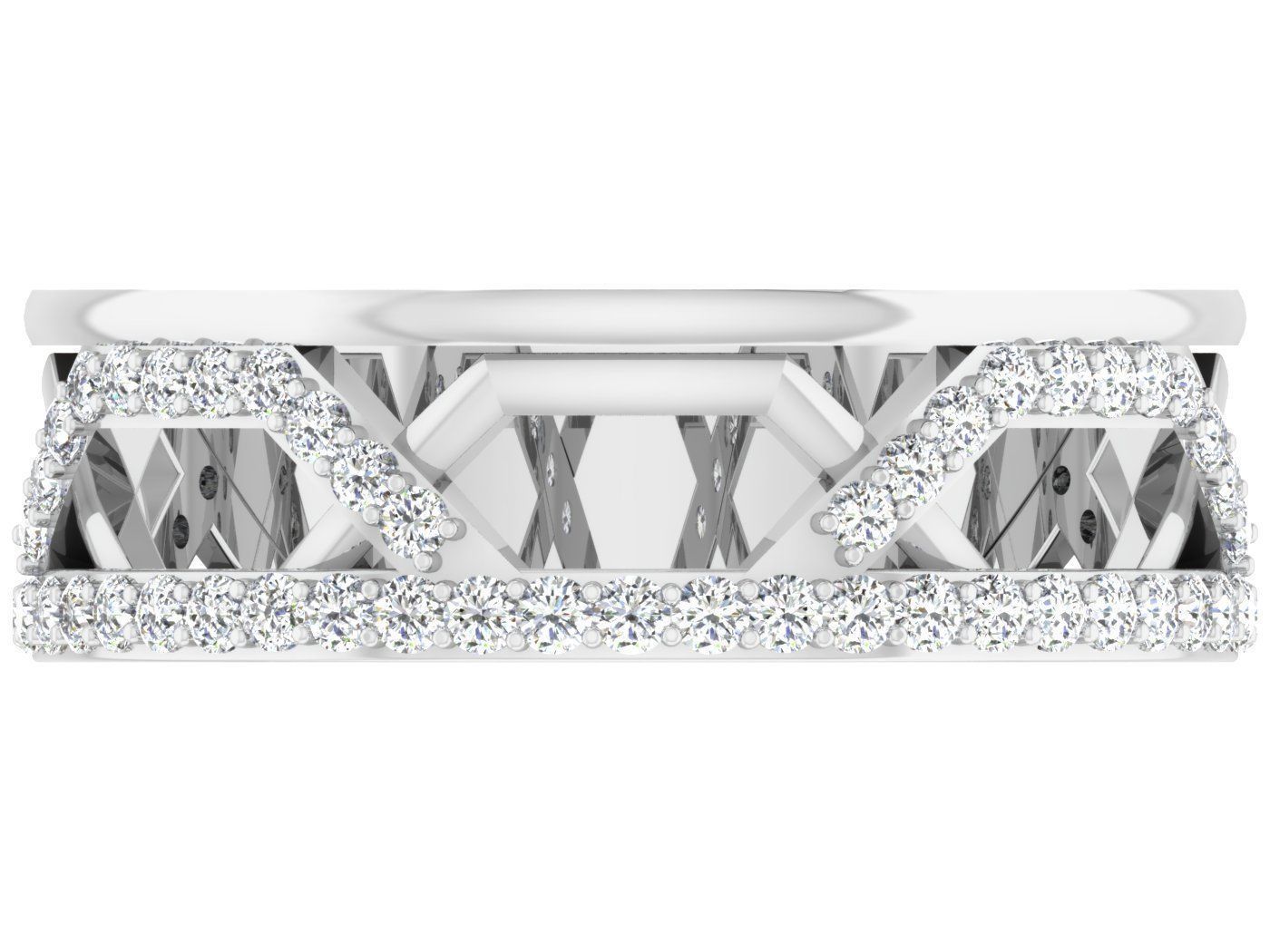 intricate ring with diamonds 3D print model 4 3D print model_1