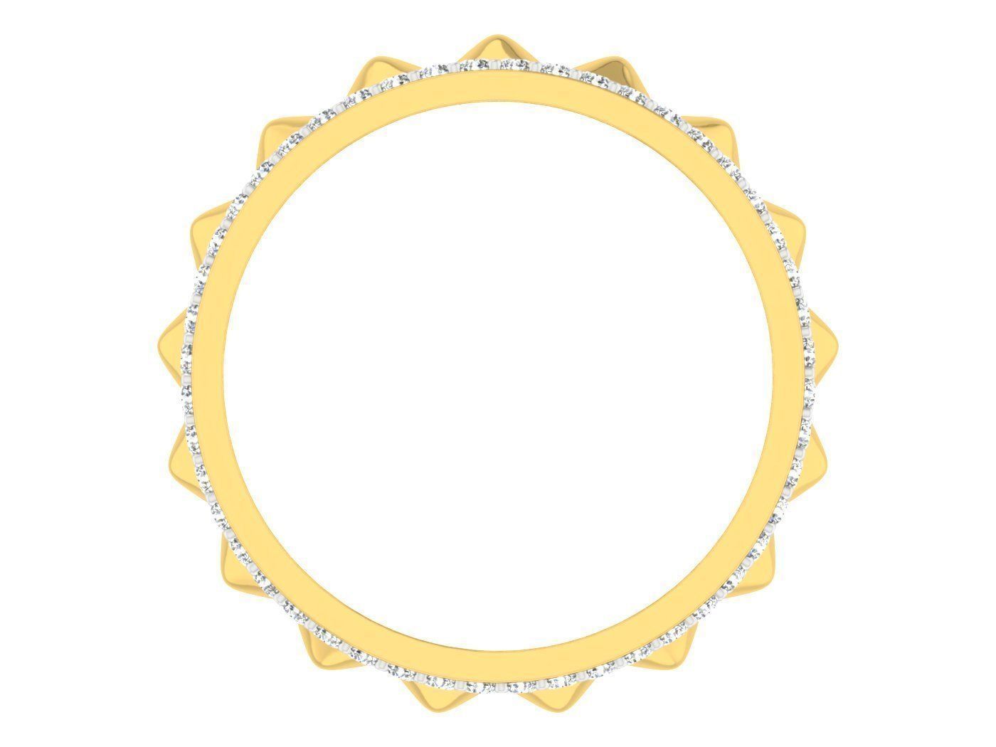 Golden ring with diamonds 3D print model 51 3D print model_3