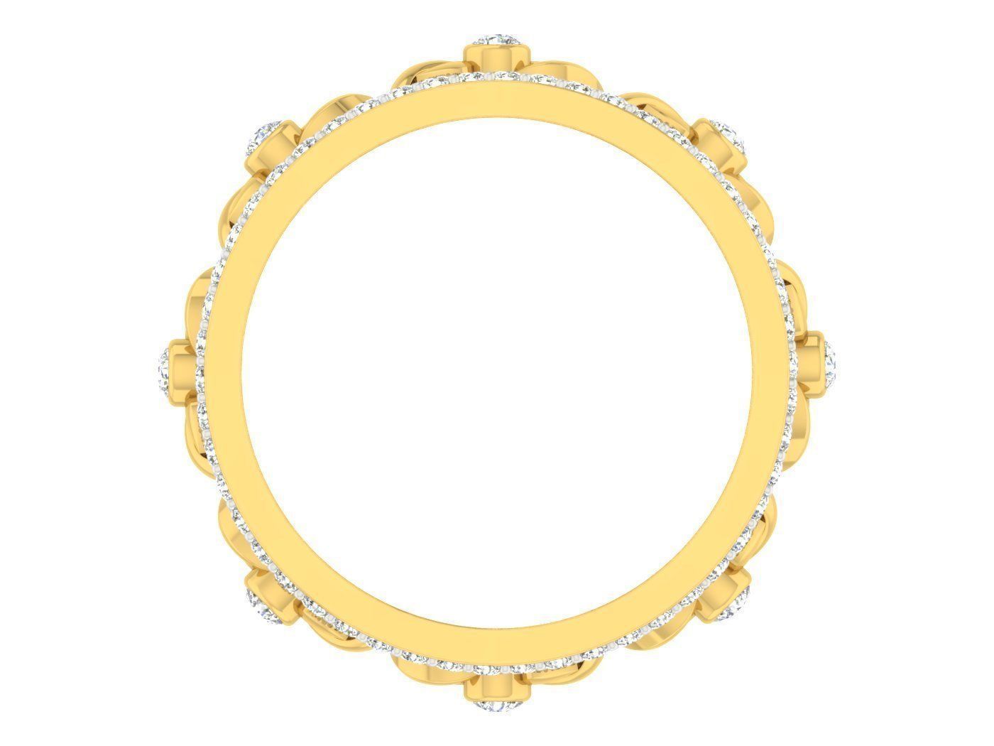 Golden ring with diamonds 3D print model 39 3D print model_3