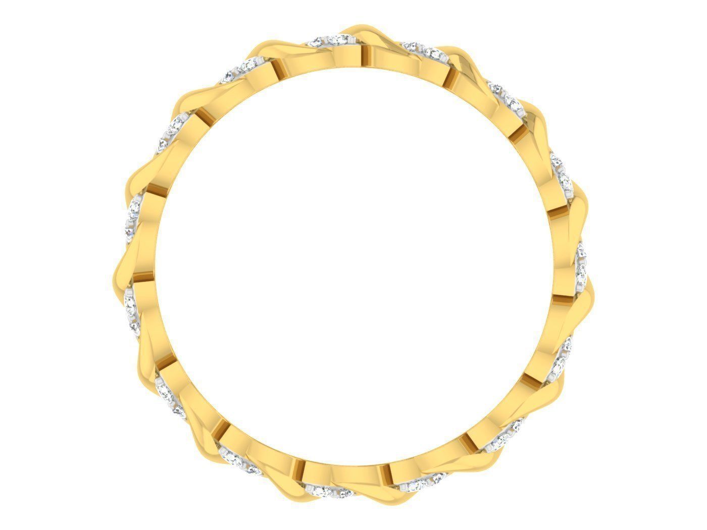 Golden ring with diamonds 3D print model 28 3D print model_3