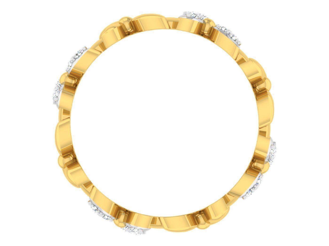 Golden ring with diamonds 3D print model 27 3D print model_3